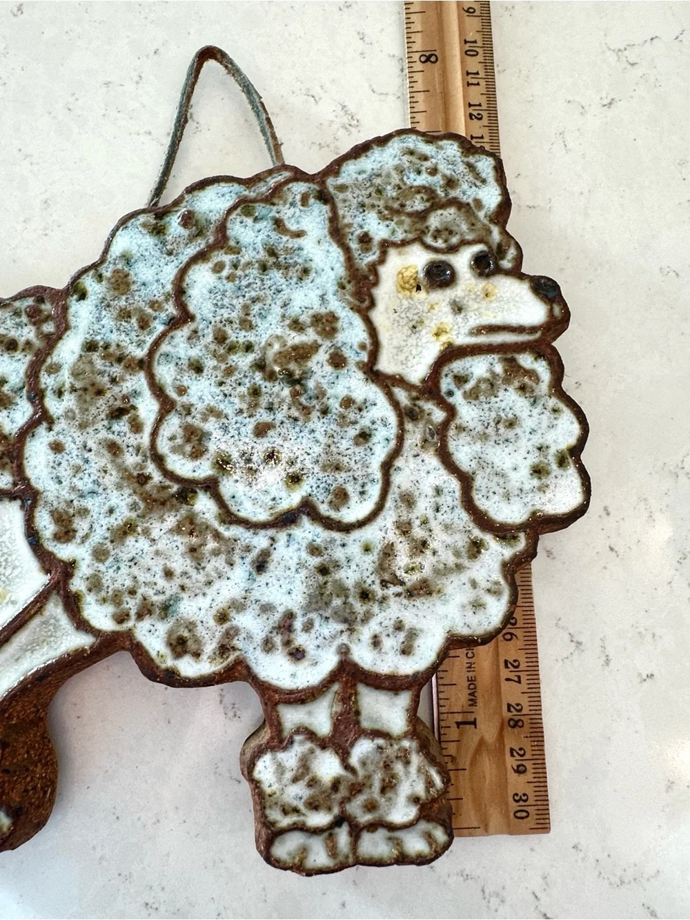MCM Poodle Trivet by Victoria Littlejohn Ceramics. 1964 Vintage